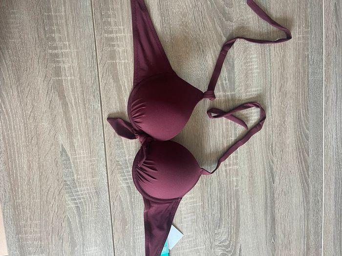 Haut de maillot de bain h&m bordeaux - photo numéro 3