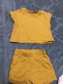 Ensemble short tee shirt jaune