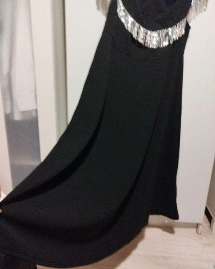 Robe longue soirée noire et argentée  femme taille 50/52 , 3XL , 4XL  🖤 - photo numéro 4