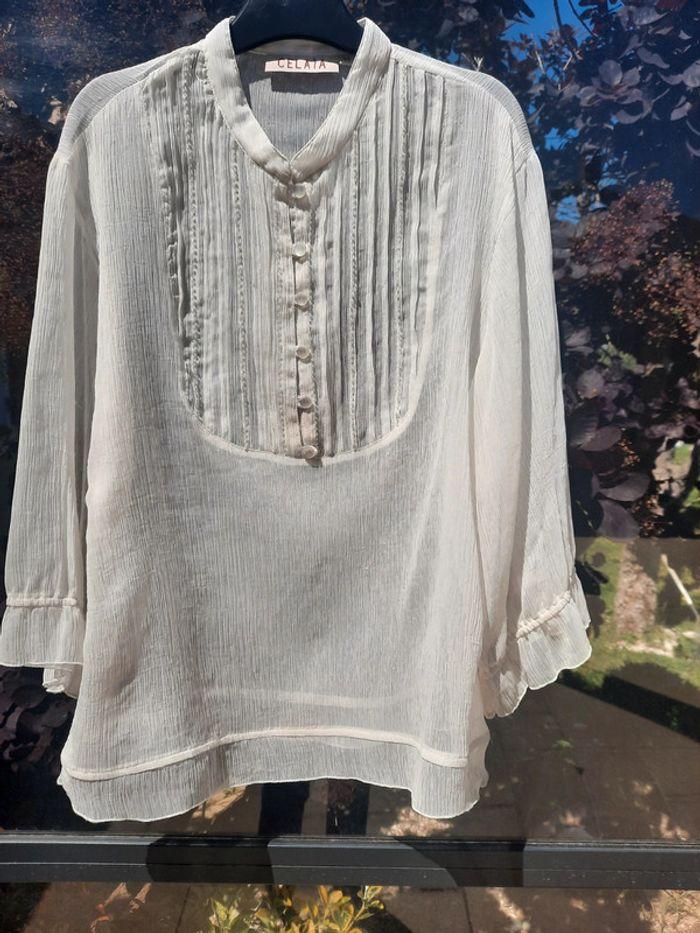 Blouse shabby romantique vintage T 44 - photo numéro 3