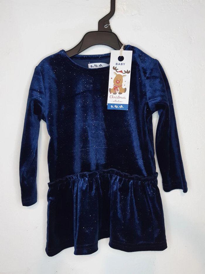 Robe bébé Noël  74 cm 1 ans marine argenté  5.10.15 - photo numéro 16