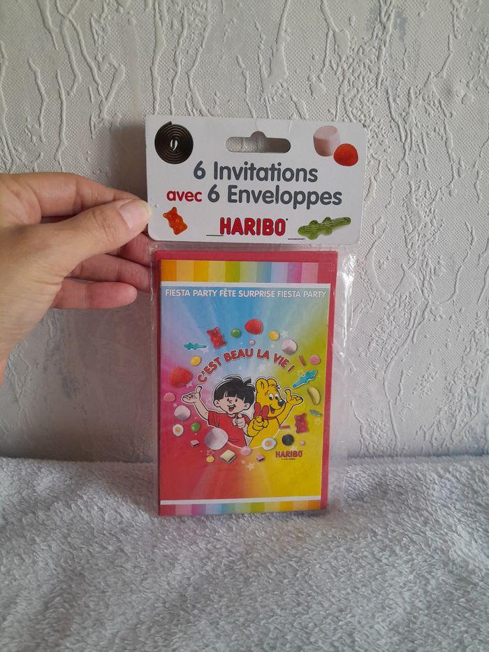 6 invitations et 6 enveloppes Haribo - photo numéro 1