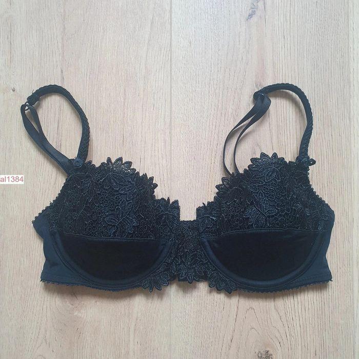 Soutien gorge noir dentelle coque fine armature - Allande - Taille 85B - photo numéro 1