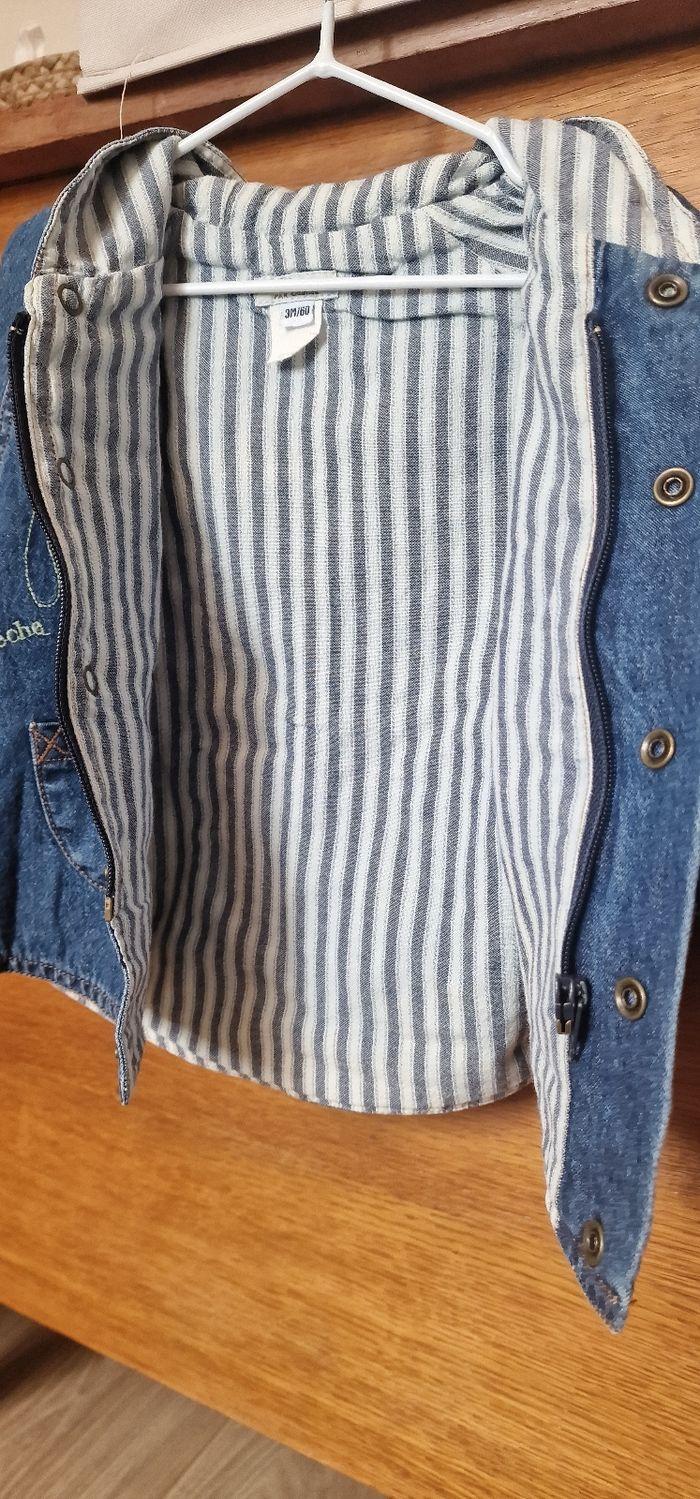 Veste vintage denim doublée Catimini avec détails brodés en taille 6 mois / 60 cm - photo numéro 8