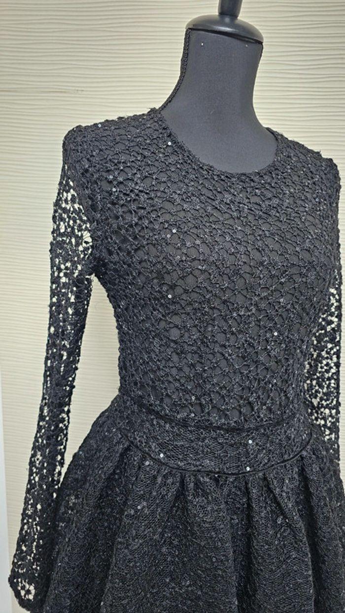 Robe noire sequins broderies plissée Maje - photo numéro 6