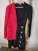 Petite robe noire et veste rouge • Pimkie • Taille XS