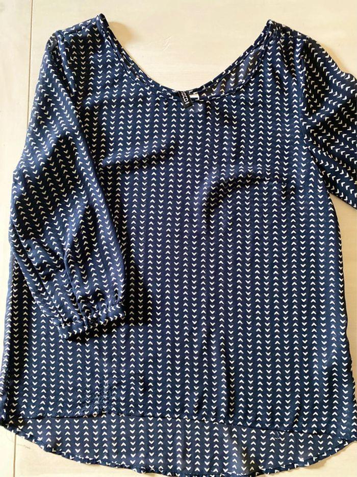 Blouse bleu/blanc H&M - photo numéro 2