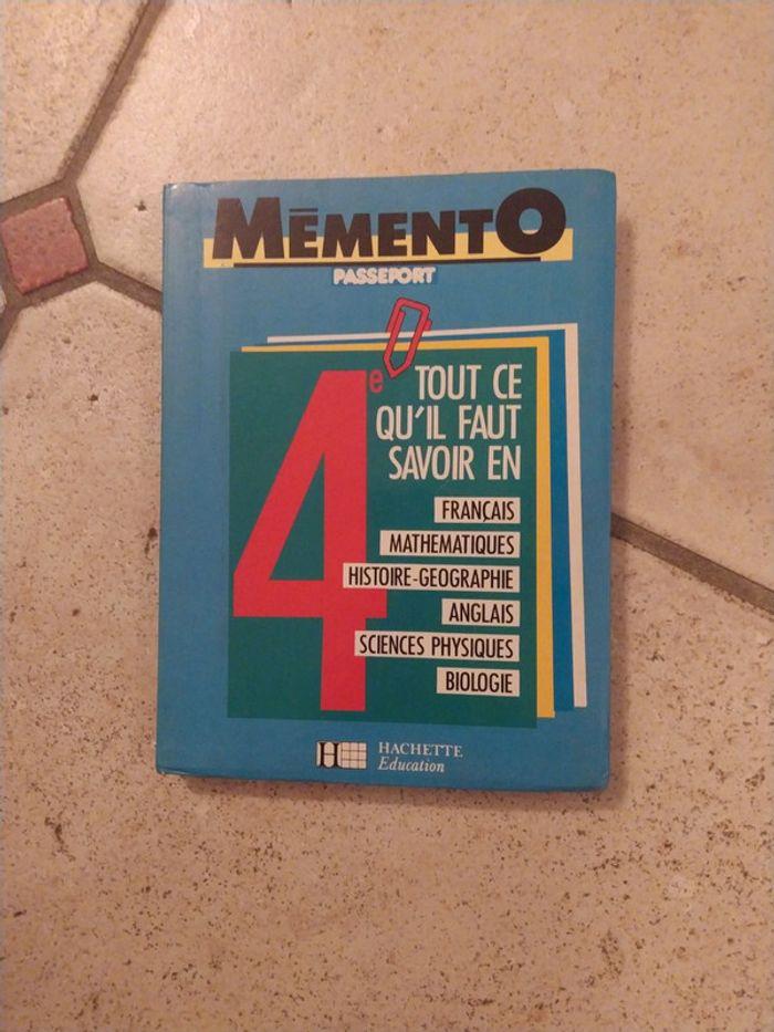 Mémento 4e - Tout ce qu'il faut savoir - photo numéro 1