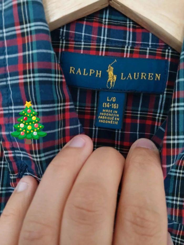 Chemise Ralph Lauren rouge et bleu S - photo numéro 3