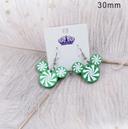 Paire de boucles d'oreilles 
Noel
Disney
Tête Mickey
Sucre d orge 
Vert