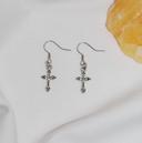 Boucles d oreille croix minimalistes argents