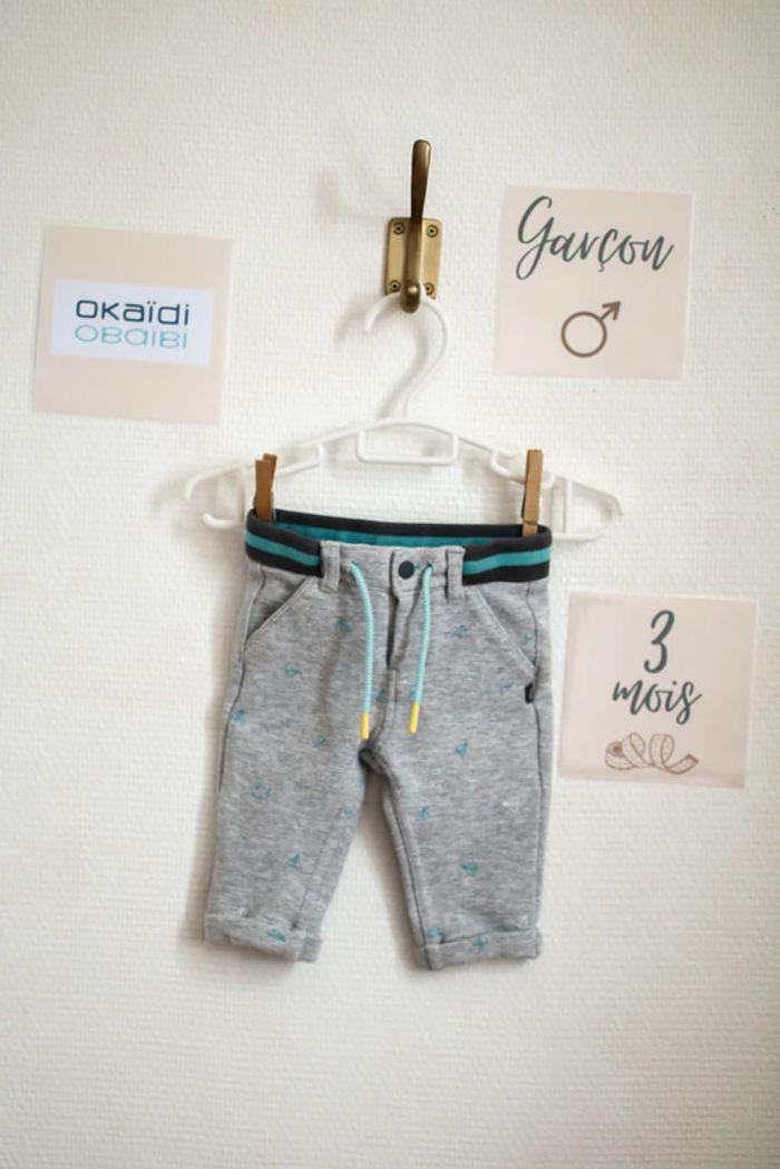 Pantalon gris, Obaïbi, 3 mois - photo numéro 1