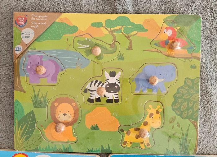 Lot de 3 puzzles 1 er âge en bois - photo numéro 2