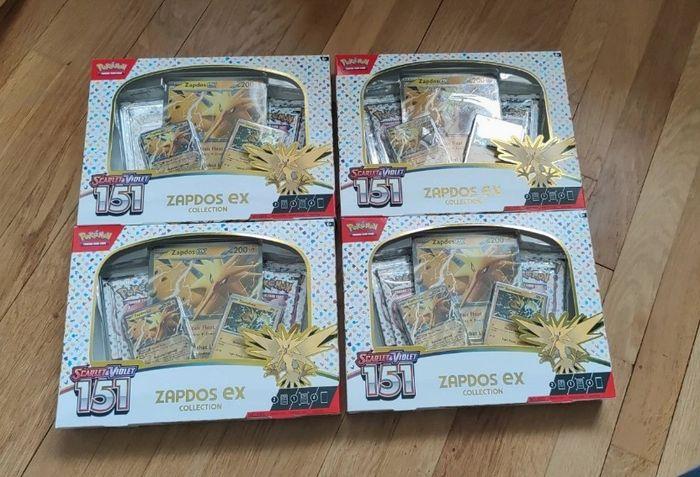 Pokémon lot de 4 coffrets zapdos ex collection 151 (eng) New sealed - photo numéro 1