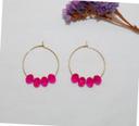 Boucles d oreille créoles roses fuchsia