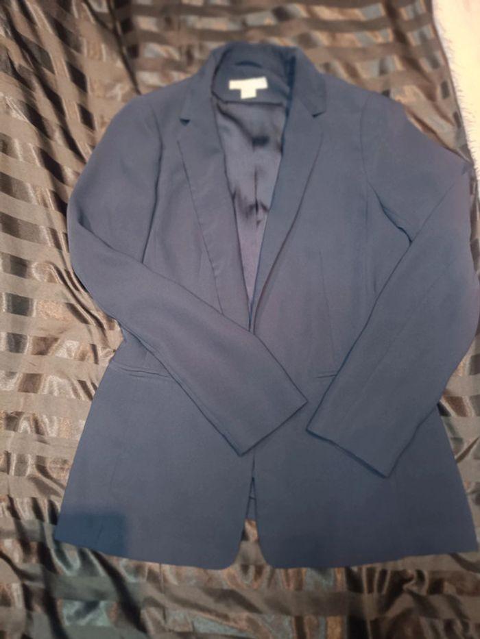 Vente blazer fluide bleu marine- H&M- Taille 34 - photo numéro 4