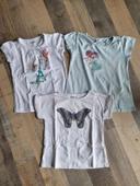 Lot 3 t-shirts été fille