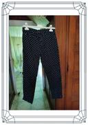 Pantalon jeans noir à pois et diamant taille S/36