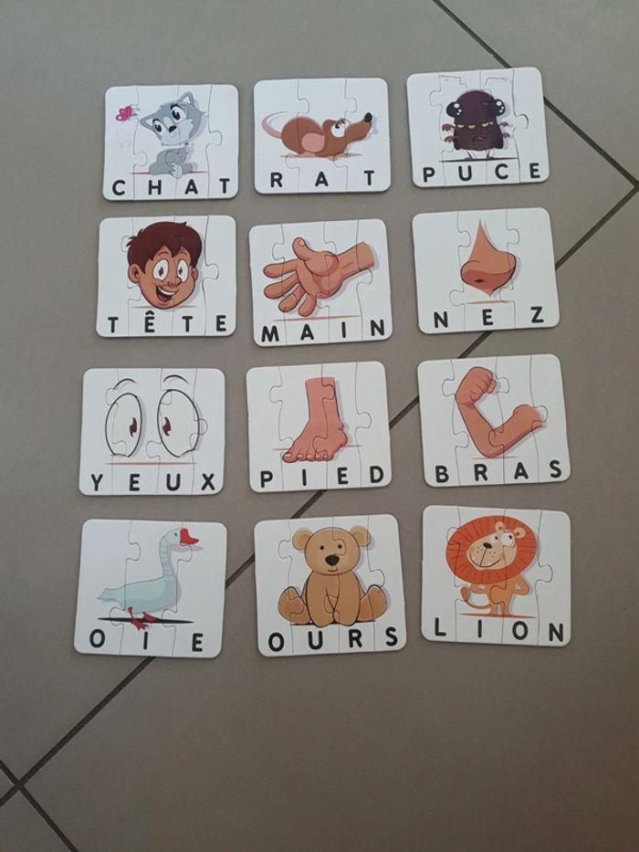 Lot de 12 mini puzzles d'apprentissage mots - photo numéro 1