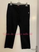 Pantalon court 7/8 noir style chino taille haute grain de malice taille 42