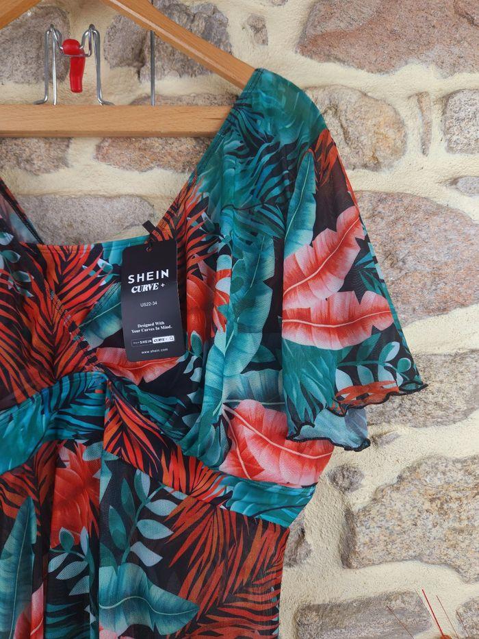 Tankini tropical à manches courtes Neuf avec étiquette multicolore Femme taille 50 marque Shein 🍬 - photo numéro 2