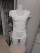 Tee-shirt blanc strass épaules armani