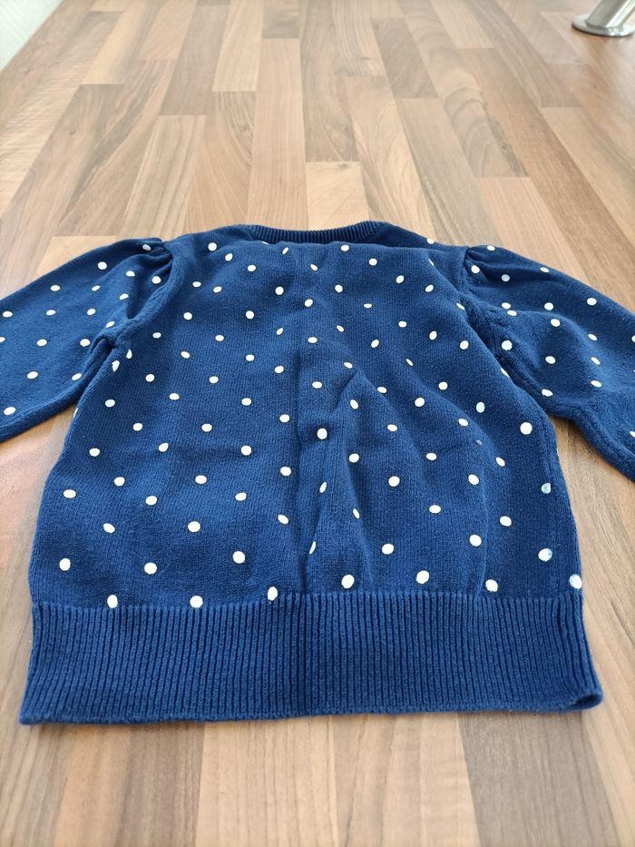 Gilet pikouic bleu marine pois blanc 2 ans - photo numéro 8