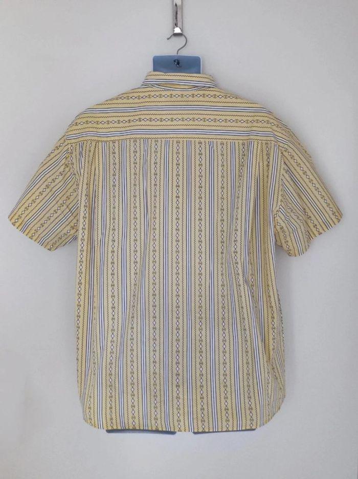 Chemise jaune clair blanc aztèque vintage / New Man - 42/XL - photo numéro 4