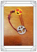 Bracelet peace & love couleur argent