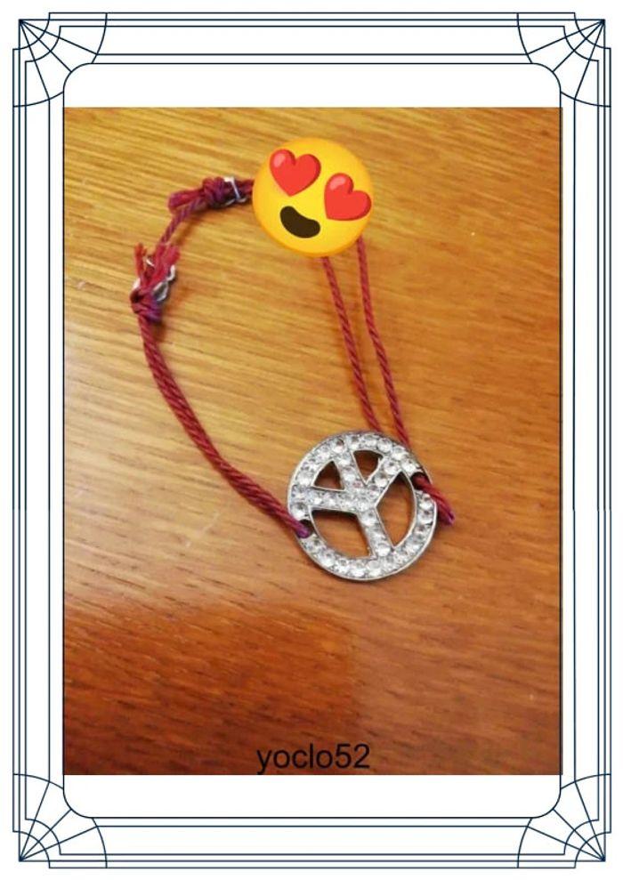 Bracelet peace & love couleur argent - photo numéro 1