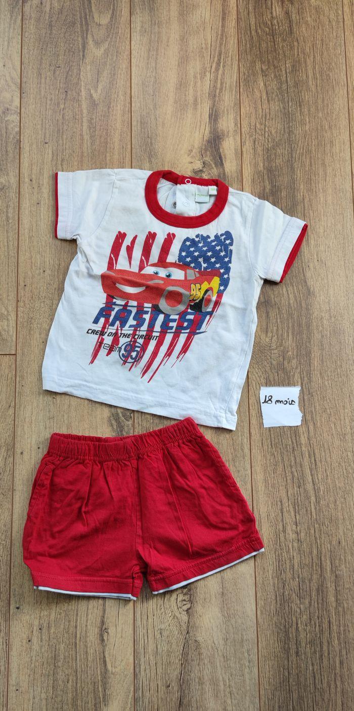 Ensemble short t-shirt bébé garçon Disney Cars - photo numéro 1