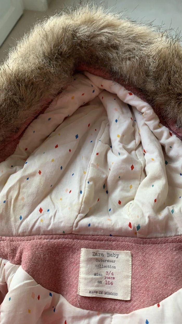 Manteau à capuche rose, zara baby, 3-4 ans en bon état - photo numéro 10