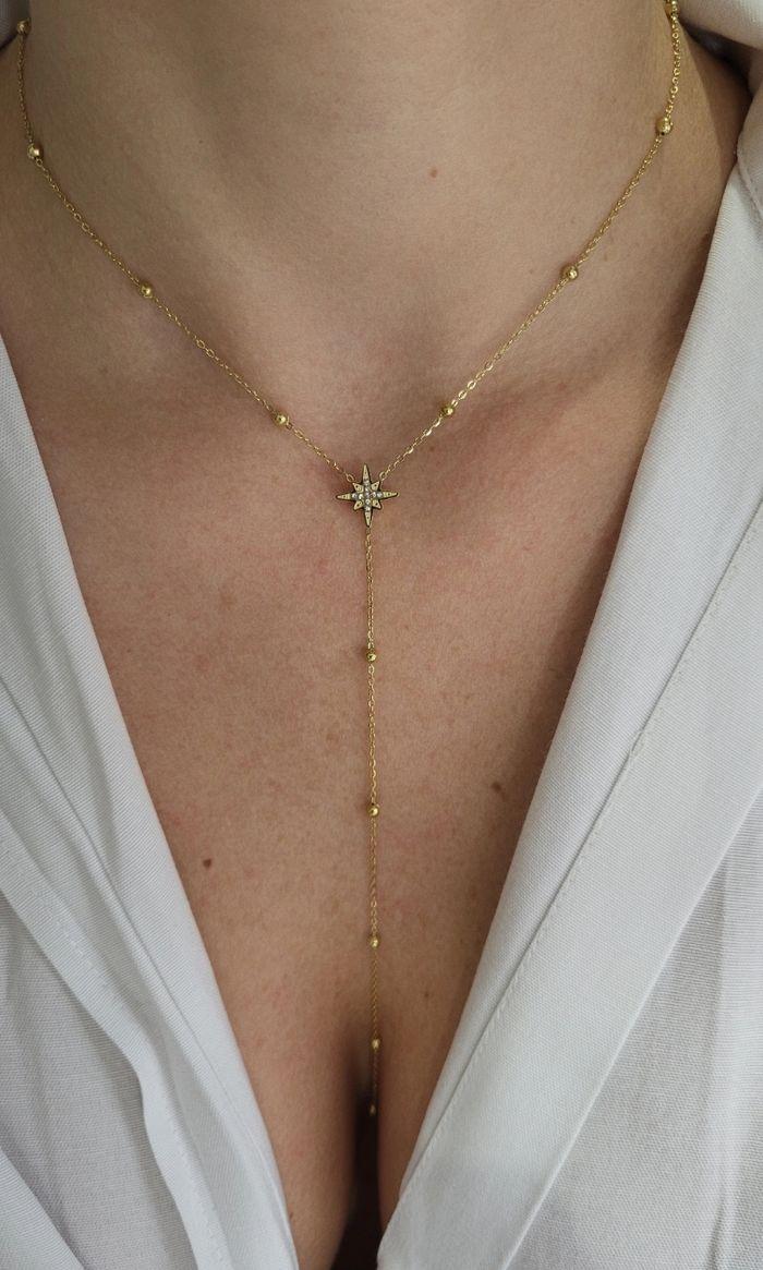 Collier acier inoxydable doré ajustable - photo numéro 2