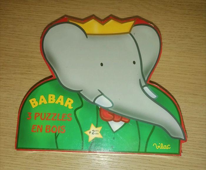 Puzzles Babar bois 3 pièces Vilac - photo numéro 1