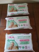 Lot de 3 paquets lingettes jetables Love & Green