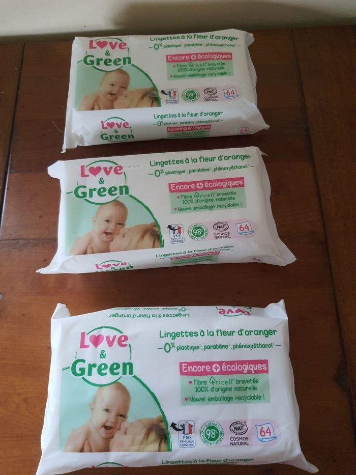 Lot de 3 paquets lingettes jetables Love & Green - photo numéro 1