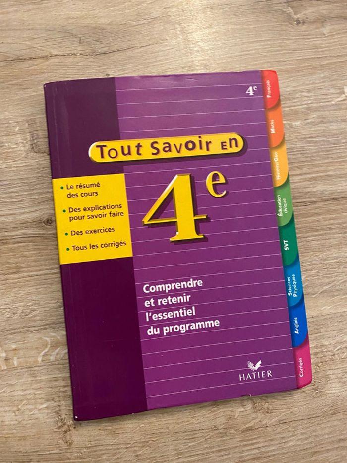 Livre tout savoir en 4 eme - photo numéro 1