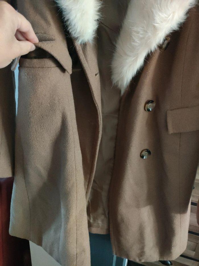 Manteau mi long à fausse fourrure - photo numéro 4