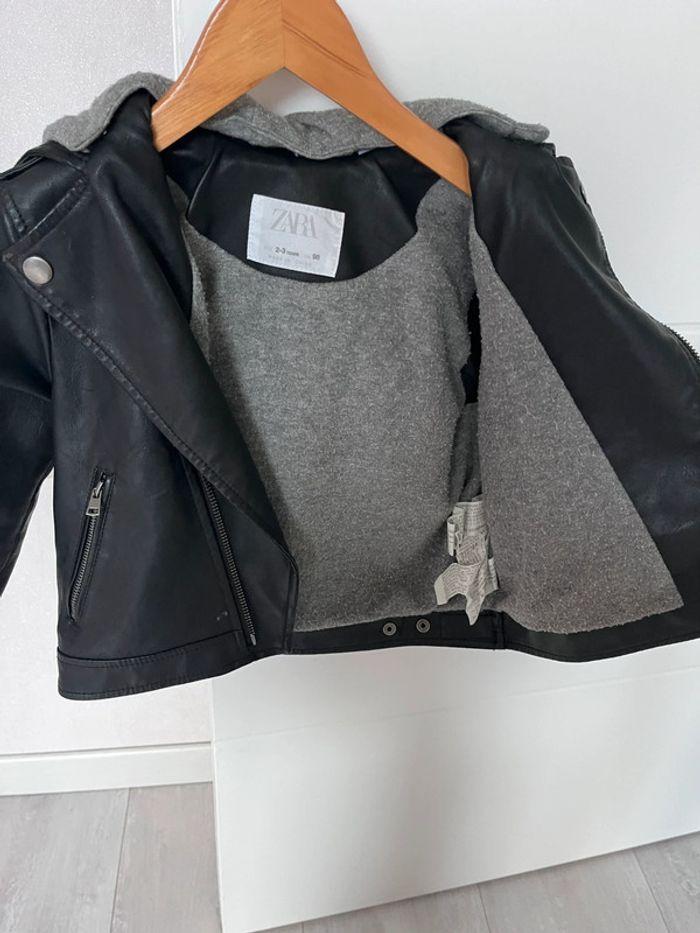 Veste en cuir à capuche Zara 2-3 ans - photo numéro 6