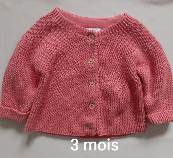 gilet corail effet pailleté - Tape à l'Œil - 3 mois - photo numéro 1