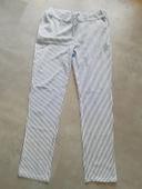 Pantalon taille elastique Blanc Rayé Marine