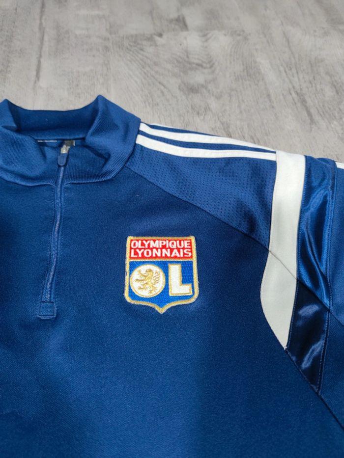 Pull Half Zip Olympique Lyonnais 2014 Bleu Marine Logo Brodé Taille L Homme - photo numéro 3