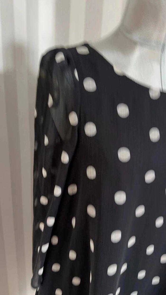 Robe Claudie Pierlot T:38 noir à pois - photo numéro 2