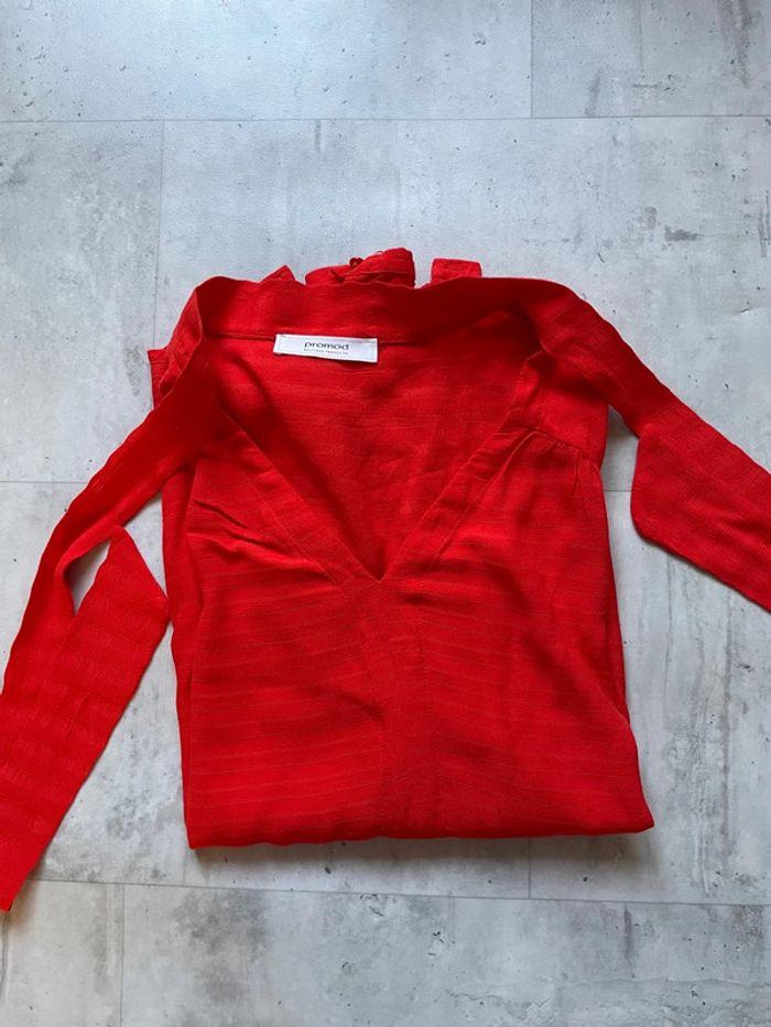 Chemise Promod rouge corail - photo numéro 2