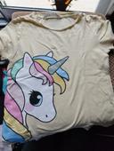 T shirt jaune licorne pour fille