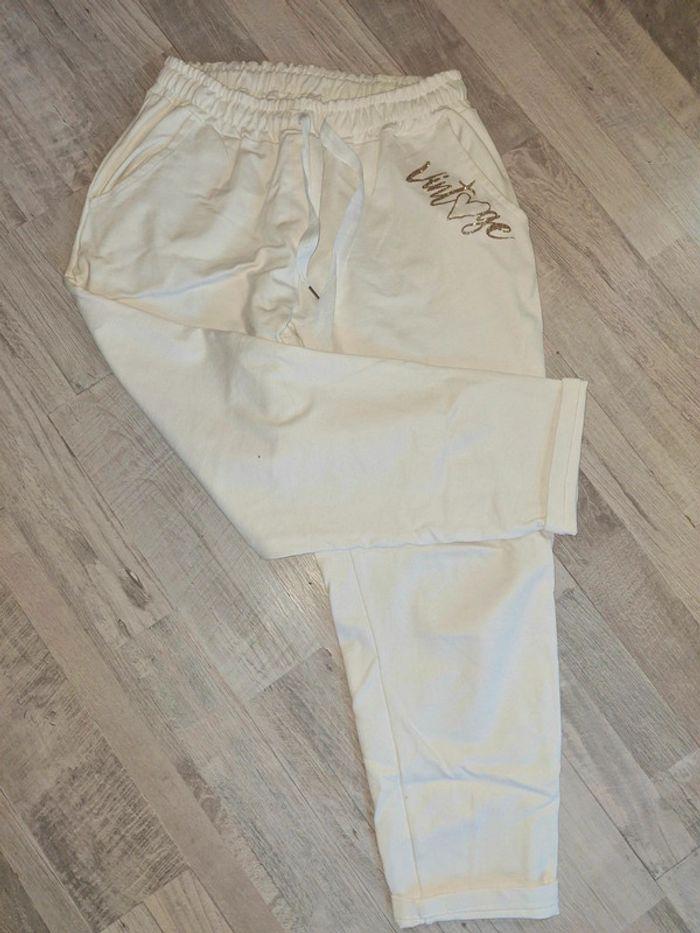 Pantalon blanc taille élastique - photo numéro 3