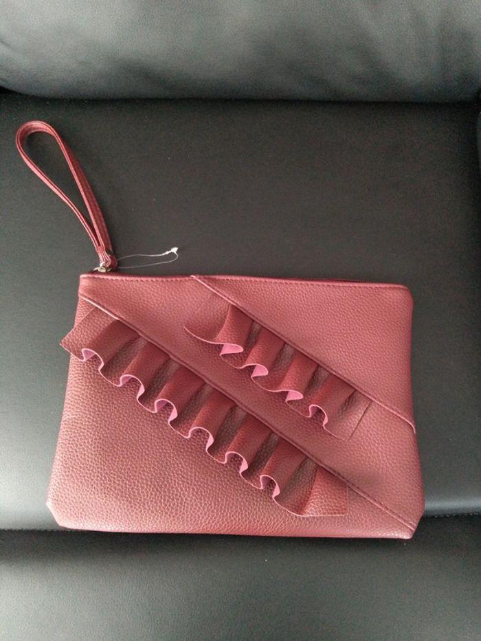 Pochette simili cuir bordeaux - photo numéro 1