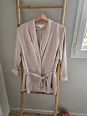 Blazer satiné cérémonie rose poudré H&M 44