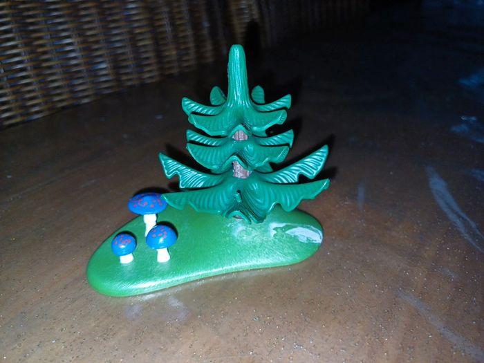 Mini sapin et champignons bleus playmobil - photo numéro 2