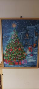 Tableau Diamond Painting fait 30 X 40 sapin de Noël